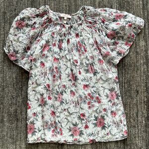 Rebecca Taylor Esme Silk/Cotton Blend Floral Top, Size 2